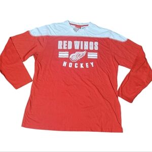 Vintage Reebok Faceoff Detroit Red Wings Zetterberg Long Sleeve T-Shirt 2XL B9